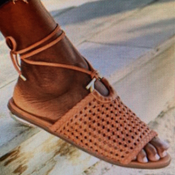 Antelope Ciara Ankle Wrapped Brown Leather Sandals - Picture 2 of 10